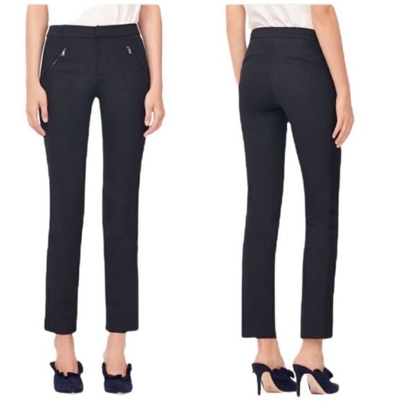 Rebecca Taylor Ava Techy Pants Trouser Navy Black size 8 - Picture 2 of 10